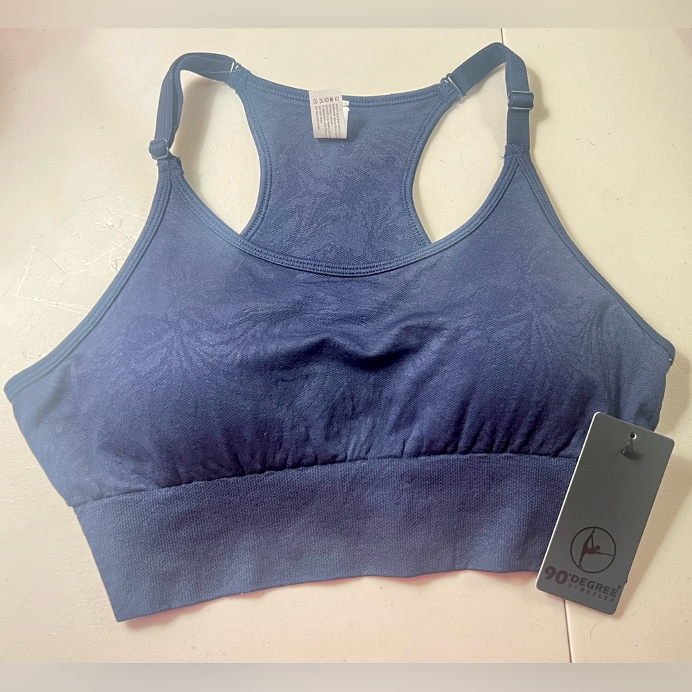 New with tags 90 Degree By Reflex Vespeca Navy Sports Bra XL